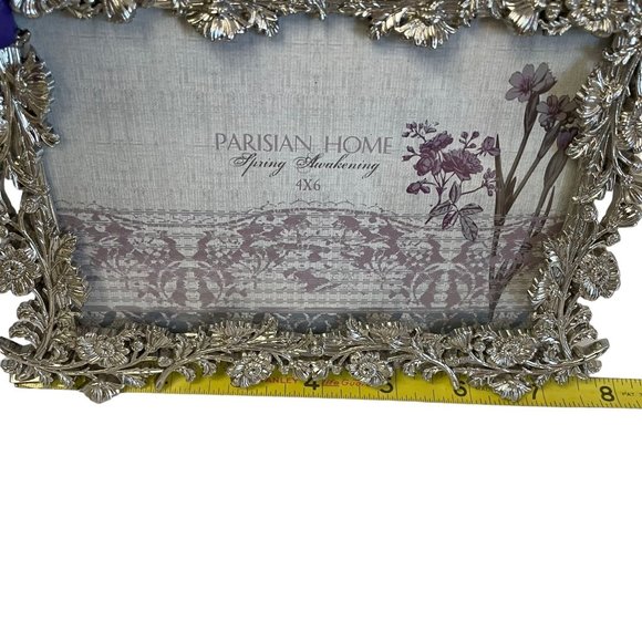 PARISIAN HOME Spring Awakening Filigree Floral Metal Picture Frame Standing 4x6 - Picture 8 of 14